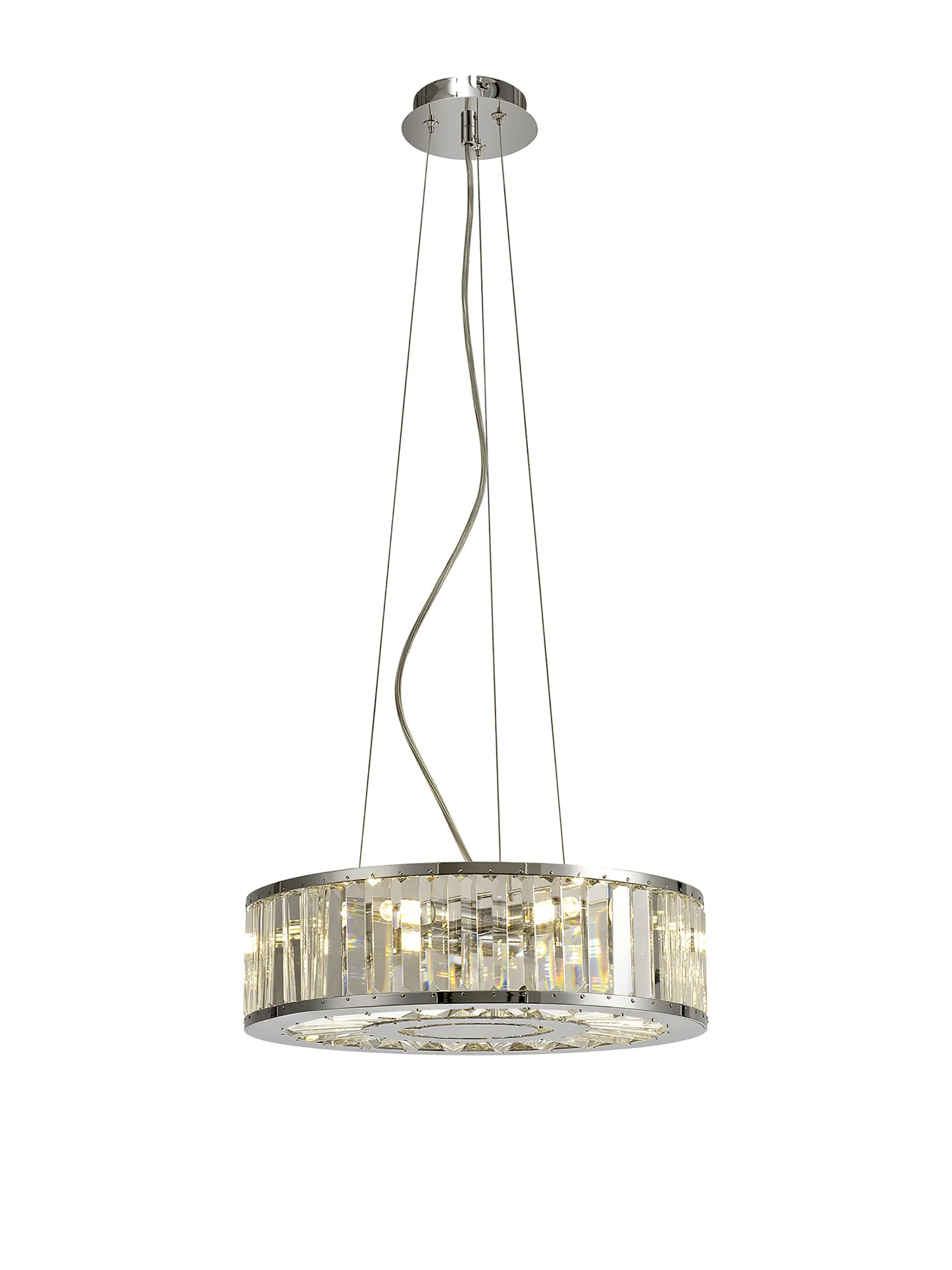 Torre Crystal Ceiling Lights Diyas Ringed & Square Crystal Fittings